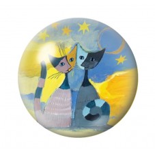 Cabochon en Verre Illustré Chats Colorés 12 à 25mm pour la Création de Bijoux Fantaisie - DIY