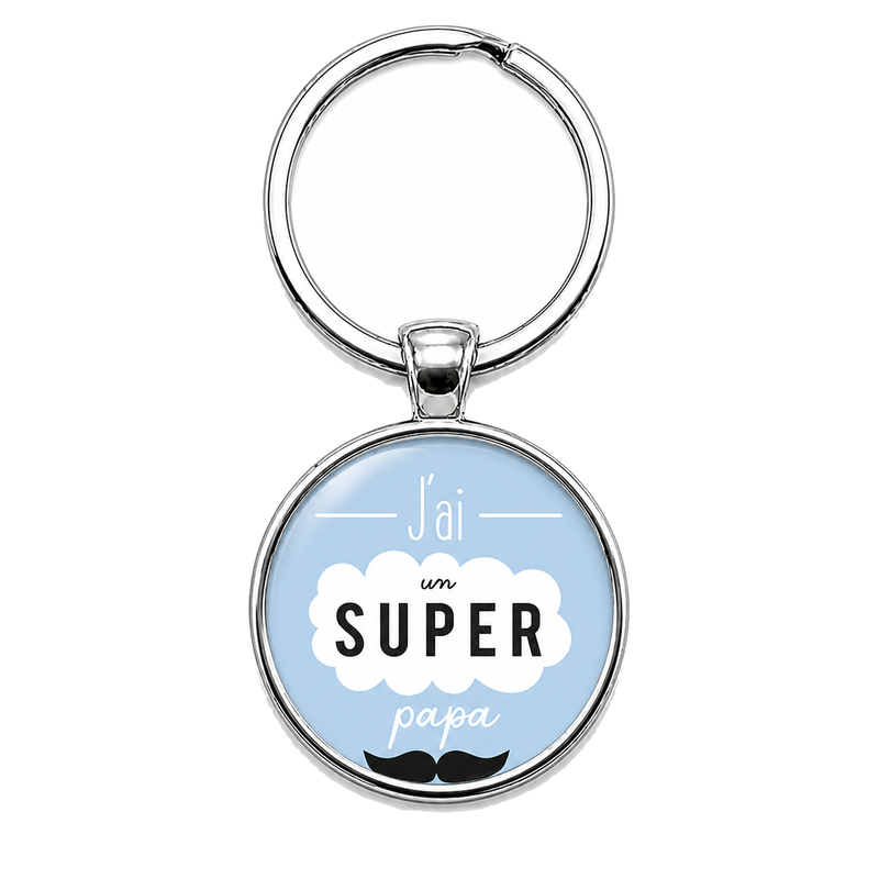 Porte-clé "J’ai un Super Papa" Cadeau Papa Fête des Pères