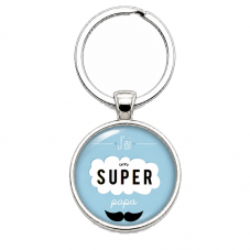 Porte-clé "J’ai un Super Papa" Cadeau Fête des Pères pour la Création de Bijoux Fantaisie - DIY