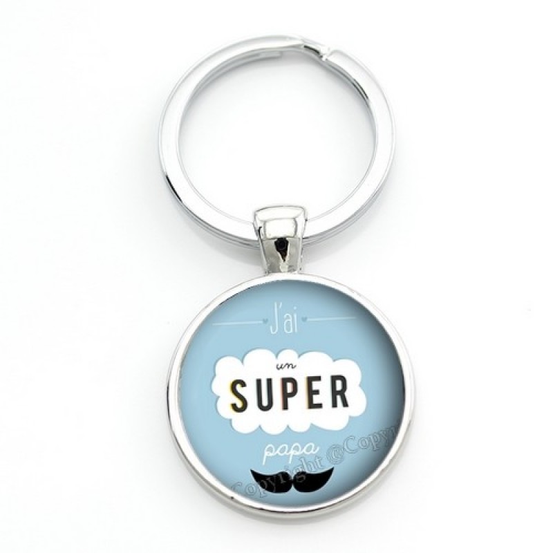 Porte-clé "J'ai un Super Papa" Cadeau Papa Fête des Pères
