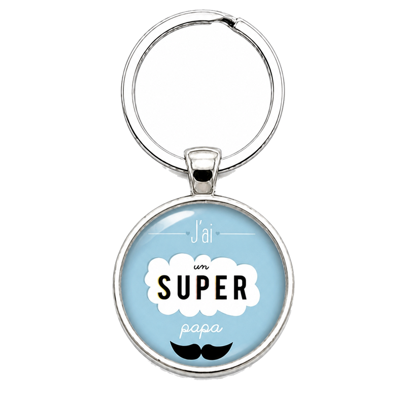 Porte-clé "J’ai un Super Papa" Cadeau Fête des Pères