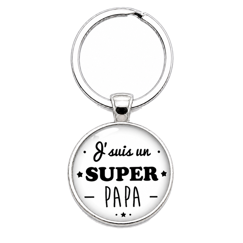 Porte-clé "Super Papa" Cadeau Fête des Pères