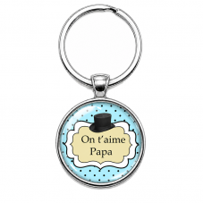 Porte-clé "On t’aime Papa" Cadeau Papa Fête des Pères pour la Création de Bijoux Fantaisie - DIY