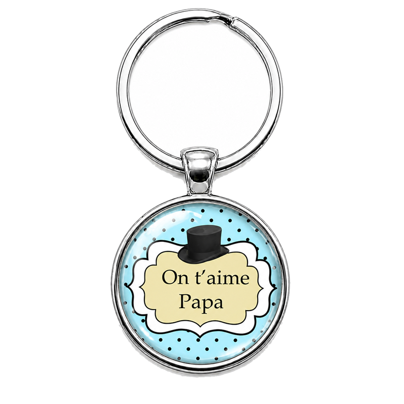 Porte-clé "On t’aime Papa" Cadeau Papa Fête des Pères