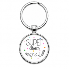 Porte-clé "Super Atsem Merci" Cadeau de Fin d'Année d’École pour la Création de Bijoux Fantaisie - DIY
