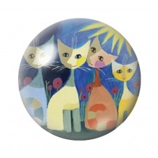Cabochon en Verre Illustré Chats Colorés 18, 20 ou 25mm pour la Création de Bijoux Fantaisie - DIY