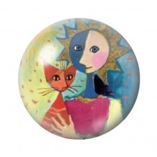 Cabochon en Verre Illustré Chats Colorés 12 à 25mm pour la Création de Bijoux Fantaisie - DIY