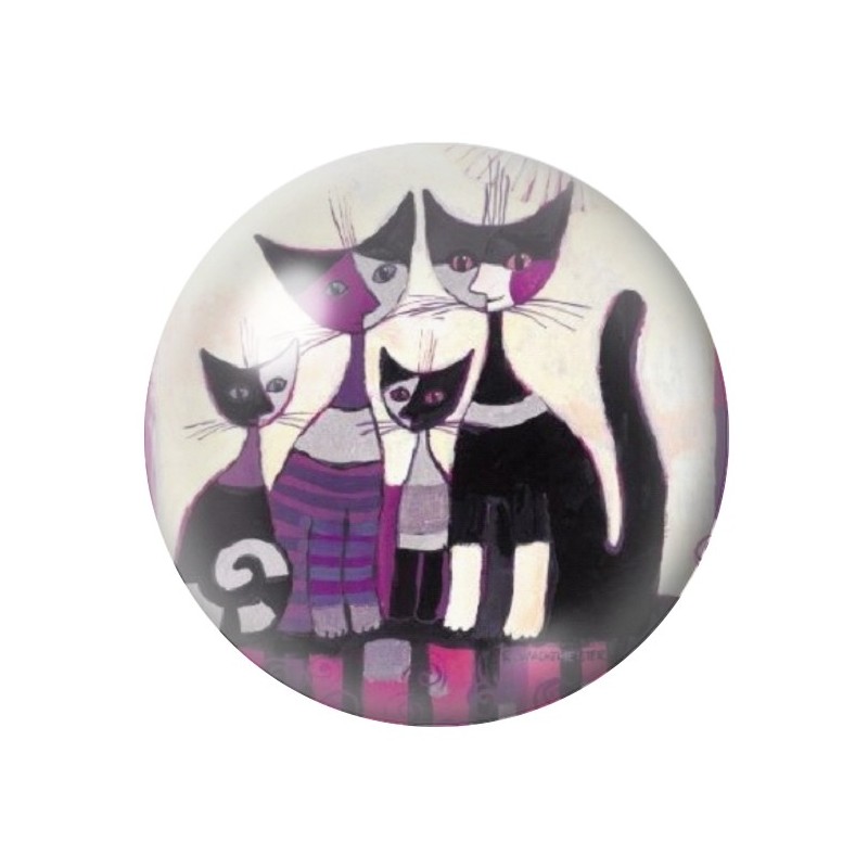 Cabochon en Verre Illustré Chats Colorés 12 à 25mm