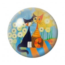 Cabochon en Verre Illustré Chats Colorés 12 à 25mm pour la Création de Bijoux Fantaisie - DIY