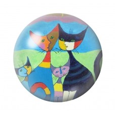 Cabochon en Verre Illustré Chats Colorés 12 à 25mm pour la Création de Bijoux Fantaisie - DIY