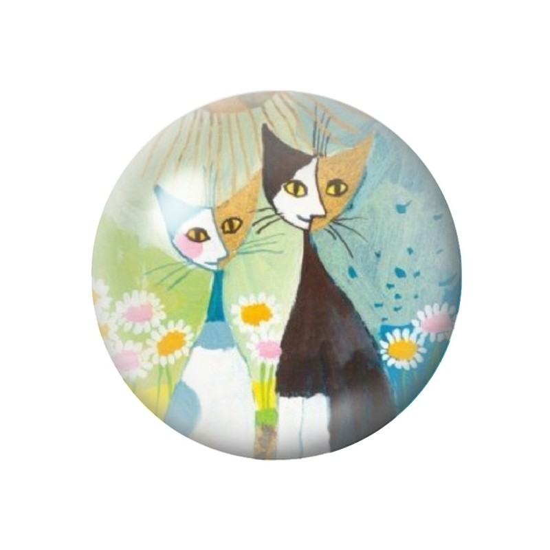 Cabochon en Verre Illustré Chats Colorés 12 à 25mm