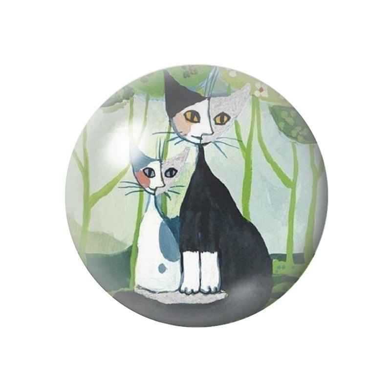 Cabochon en Verre Illustré Chats Colorés 12 à 25mm