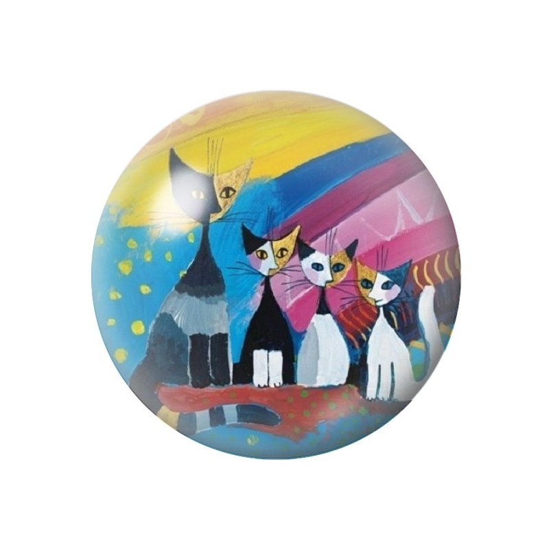 Cabochon en Verre Illustré Chats Colorés 12 à 25mm