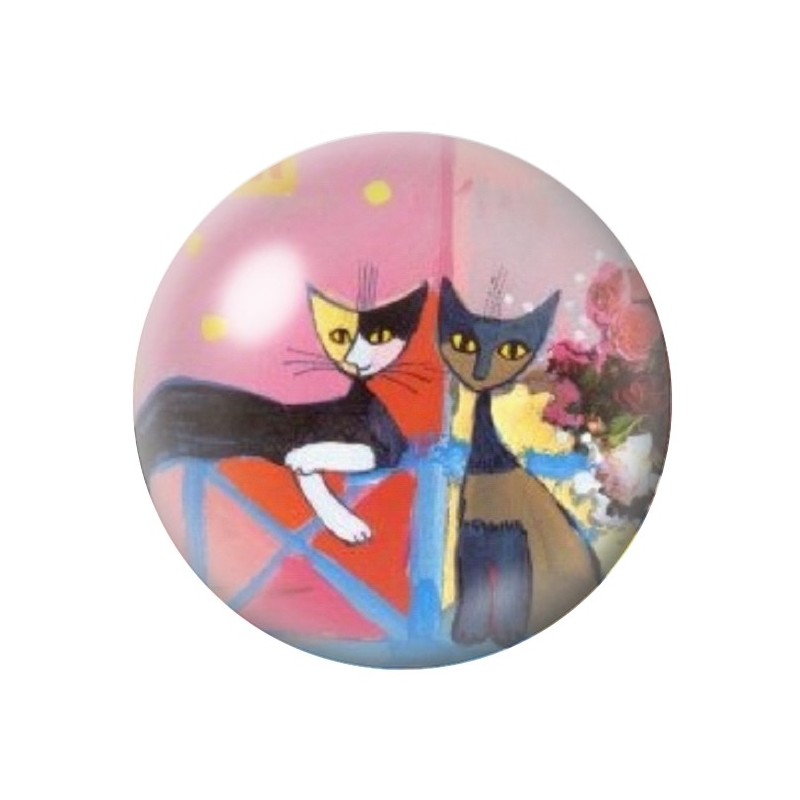 Cabochon en Verre Illustré Chats Colorés 12 à 25mm