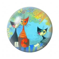 Cabochon en Verre Illustré Chats Colorés 12 à 25mm pour la Création de Bijoux Fantaisie - DIY