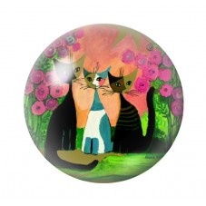 Cabochon en Verre Illustré Chats Colorés 12 à 25mm pour la Création de Bijoux Fantaisie - DIY