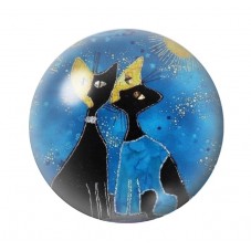 Cabochon en Verre Illustré Chats Colorés 12 à 25mm pour la Création de Bijoux Fantaisie - DIY