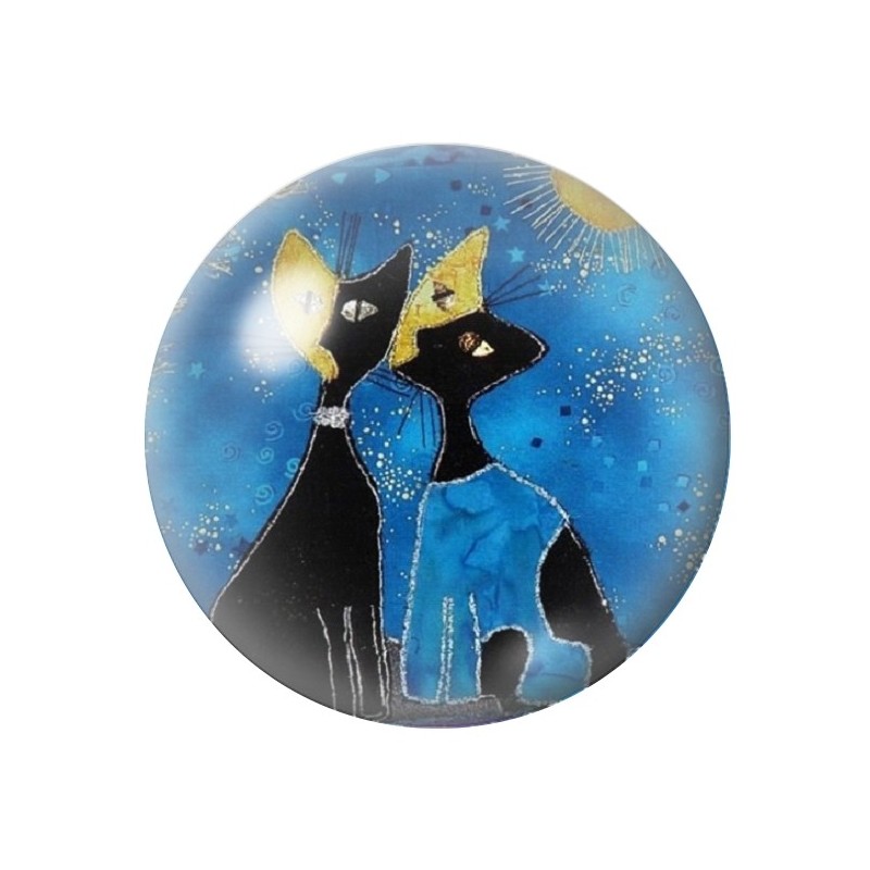 Cabochon en Verre Illustré Chats Colorés 12 à 25mm