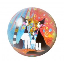 Cabochon en Verre Illustré Chats Colorés 12 à 25mm pour la Création de Bijoux Fantaisie - DIY