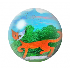 Cabochon en Verre Illustré Chats Colorés 12 à 25mm pour la Création de Bijoux Fantaisie - DIY