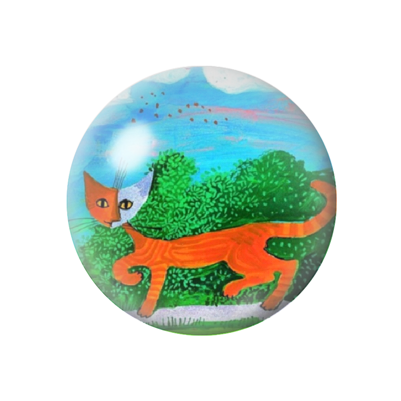 Cabochon en Verre Illustré Chats Colorés 12 à 25mm