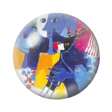 Cabochon en Verre Illustré Chats Colorés 12 à 25mm pour la Création de Bijoux Fantaisie - DIY