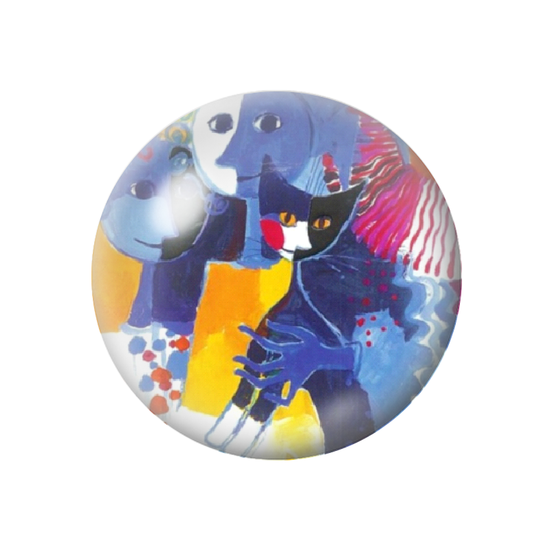 Cabochon en Verre Illustré Chats Colorés 12 à 25mm