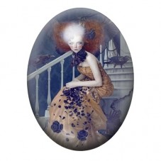 Cabochon en Verre Illustré Femme Gothique 13x18, 18x25 ou 30x40mm pour la Création de Bijoux Fantaisie - DIY