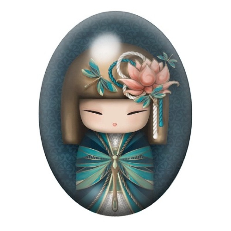 Cabochon en Verre Illustré Geisha Japon 13x18, 18x25 ou 30x40mm
