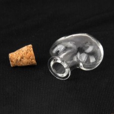 Mini Bouteille Fiole en Verre Coeur avec Tampion 26x22mm