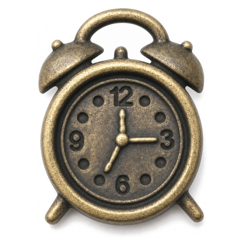 5 Breloques Réveil Horloge Bronze 10mm