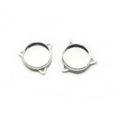 2 Supports Pendentif Triangle Argenté pour Cabochon 12mm pour la Création de Bijoux Fantaisie - DIY