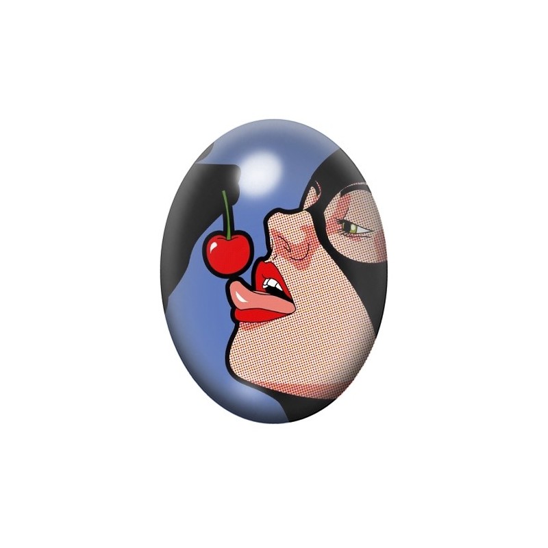 Cabochon en Verre Illustré Bande-Dessinée 13x18, 18x25 ou 30x40mm