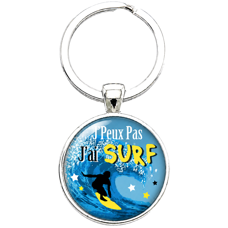 Porte-clé "J'peux pas j'ai Surf" Cadeau Original Humour Anniversaire Noël