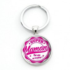 Porte-clé "Super Maman" Cadeau Fête des Mères