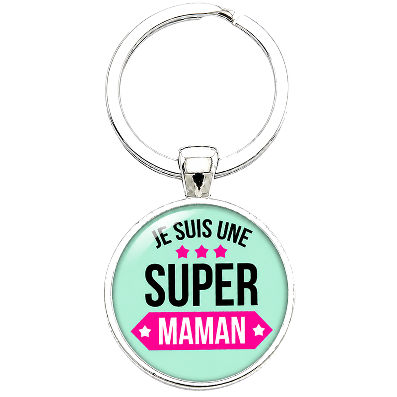 Porte-clé "Super Maman" Cadeau Fête des Mères