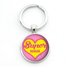 Porte-clé "Super Maman" Cadeau Fête des Mères