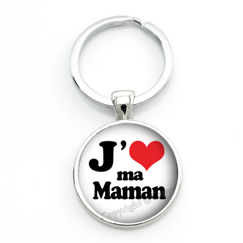 Porte-clé "J'aime Maman" Cadeau Fête des Mères