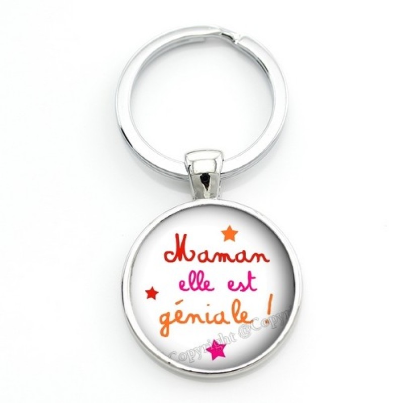 Porte-clé "Maman Géniale" Cadeau Fête des Mères