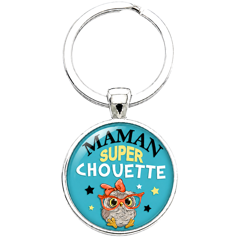 Porte-clé "Maman Super Chouette" Cadeau Fête des Mères