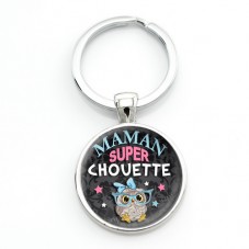 Porte-clé "Maman Super Chouette" Cadeau Fête des Mères