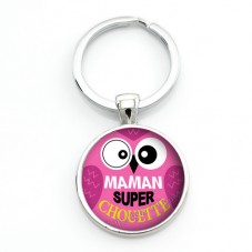 Porte-clé "Maman Super Chouette" Cadeau Fête des Mères