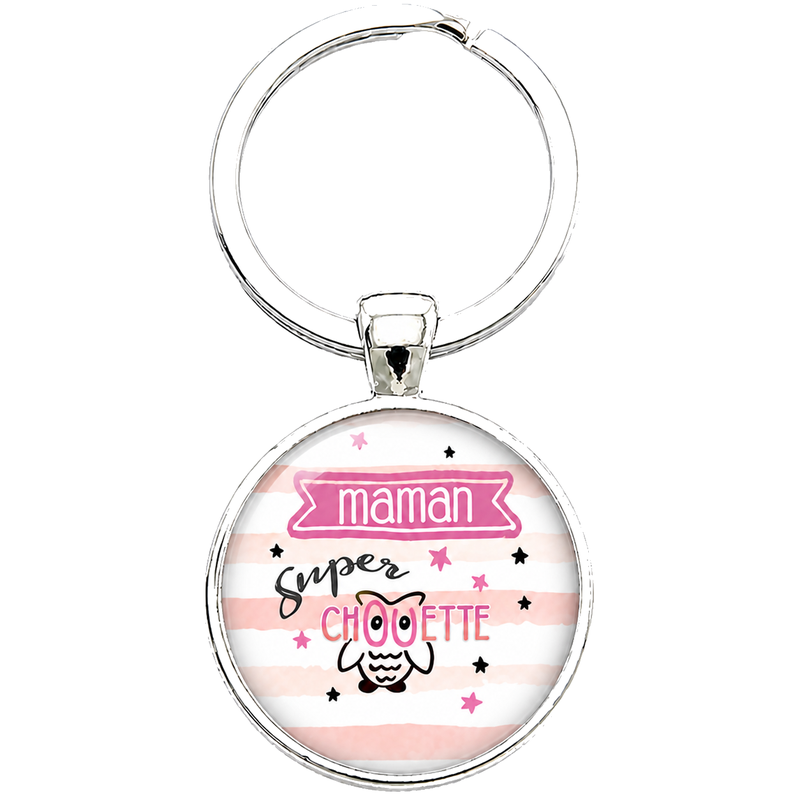 Porte-clé "Maman Super Chouette" Cadeau Fête des Mères