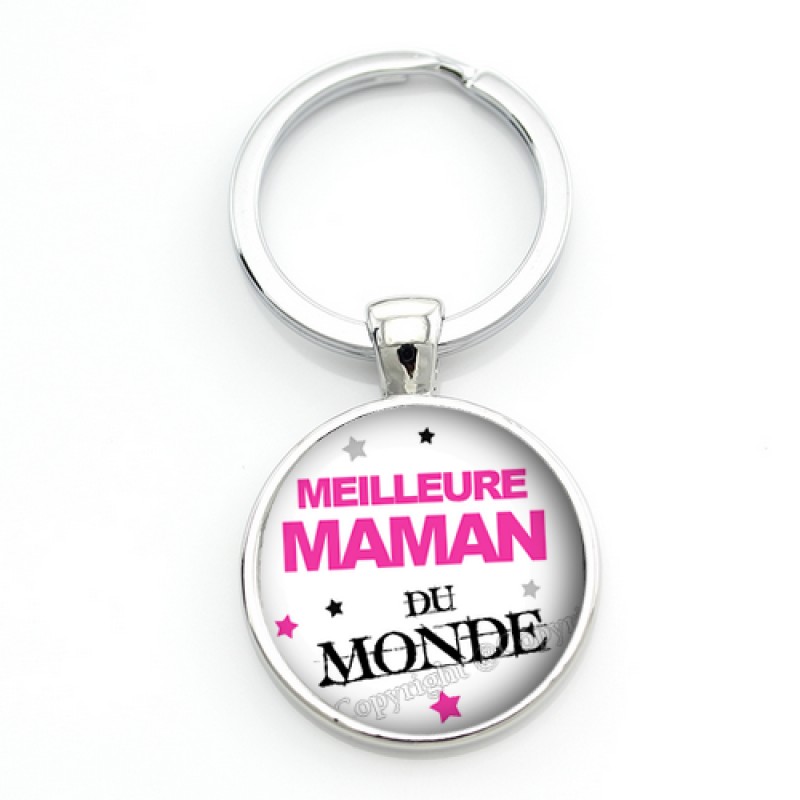 Porte-clé "Meilleure Maman du Monde" Cadeau Fête des Mères