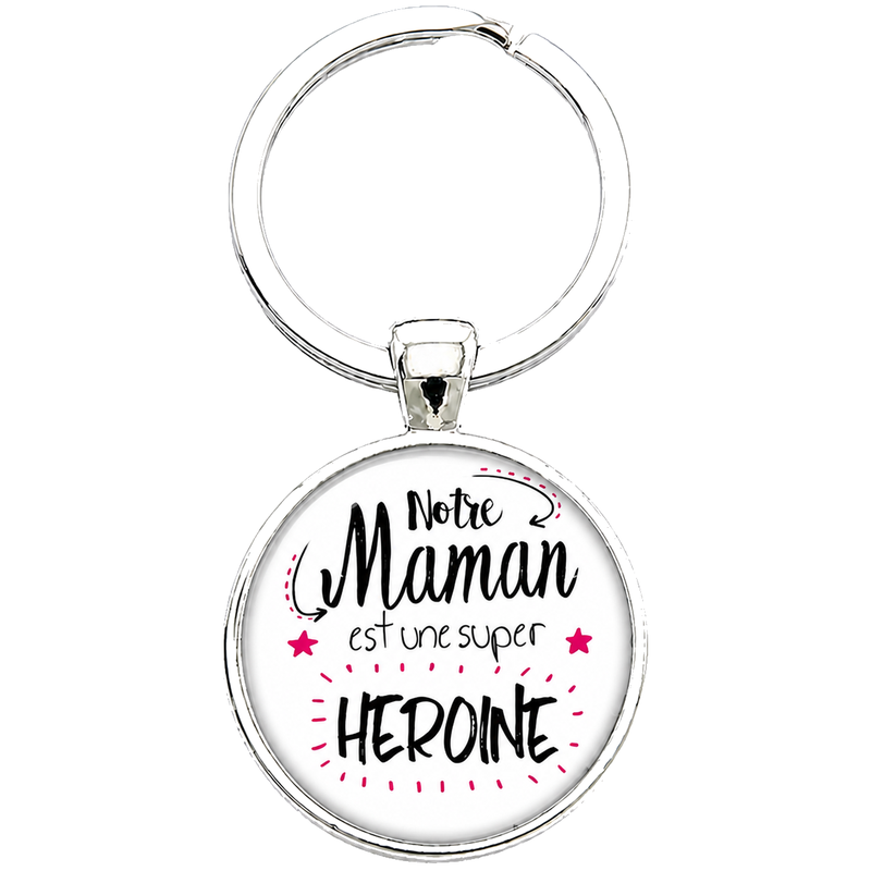 Porte-clé "Maman Super Héroïne" Cadeau Fête des Mères