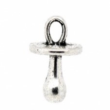 4 Breloques Tétine Bébé Argentée 13x9mm