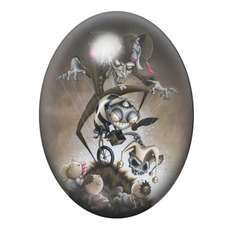 Cabochon en Verre Illustré Créature Mécanique Gothique 13x18, 18x25 ou 30x40mm