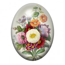 Cabochon en Verre Illustré Bouquet de Fleurs Anciennes 13x18, 18x25 ou 30x40mm pour la création de bijoux fantaisie - DIY