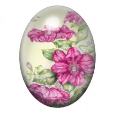 Cabochon en Verre Illustré Fleurs Roses Botaniques 13x18, 18x25 ou 30x40mm pour la création de bijoux fantaisie - DIY