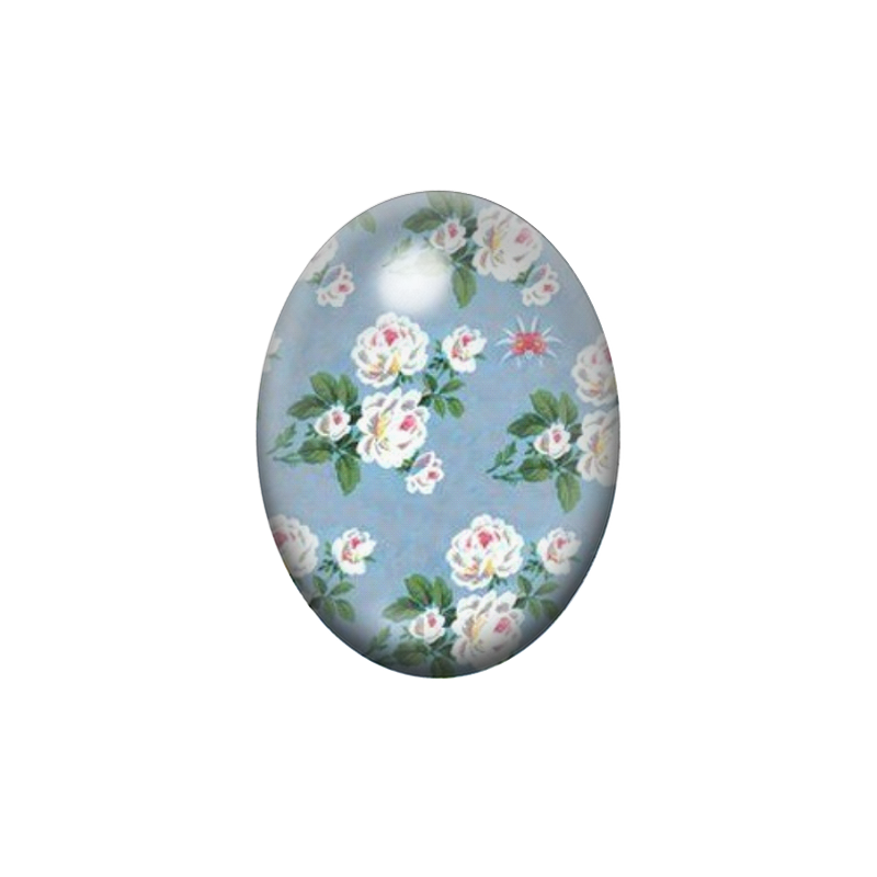Cabochon en Verre Illustré Fleurs Liberty 13x18, 18x25 ou 30x40mm